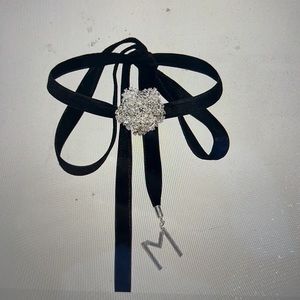 Magda Butrym velvet flower choker in Silver